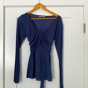 Velvet from Anthropologie short with tie back size m bit runs s periwinkle color